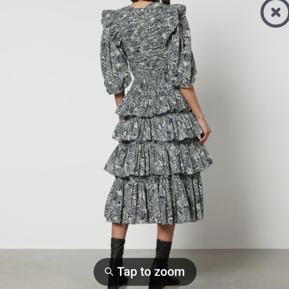 Sea NY Priya Tiered Dress Navy with Ruffles, M - Picture 3 of 7